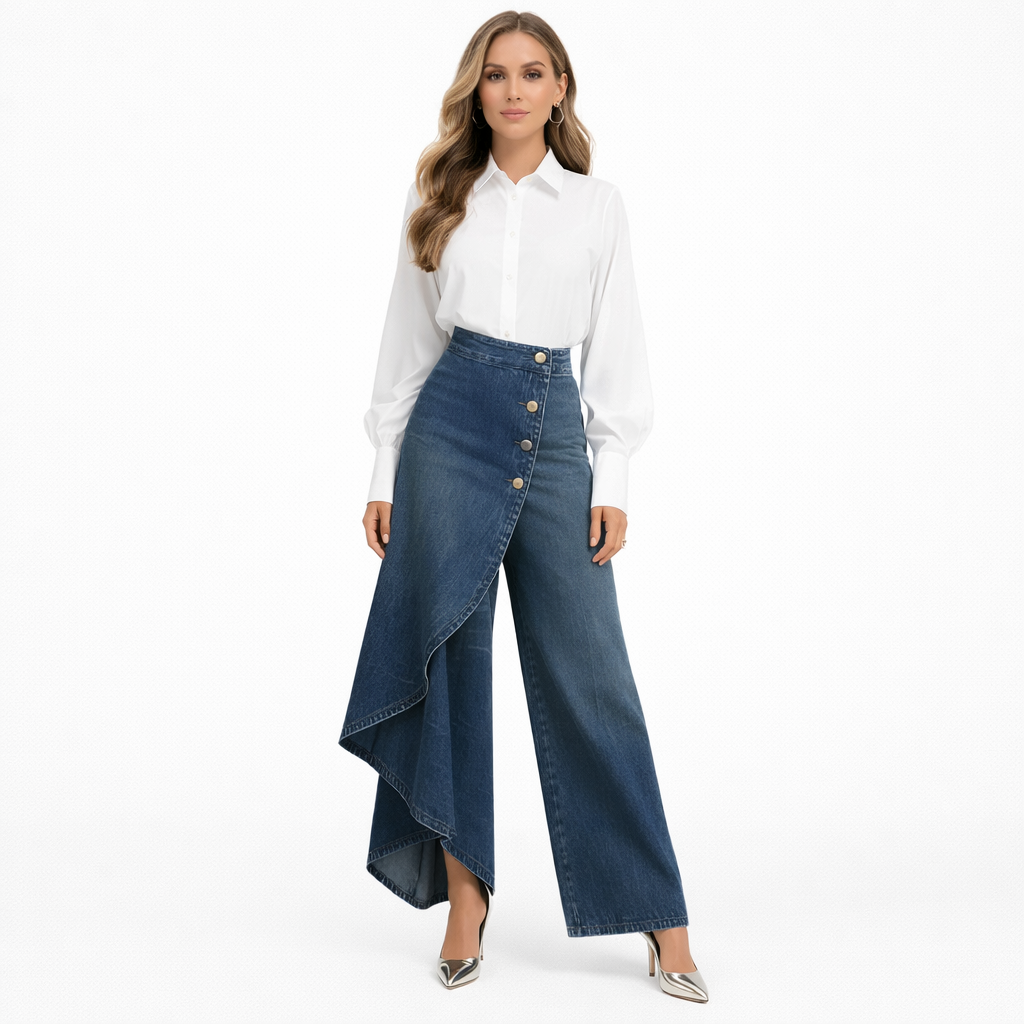 Celestine - High-Waisted Wide Leg Trousers