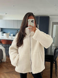 Aina - Chaqueta de borreguito efecto lana con algodón y poliéster