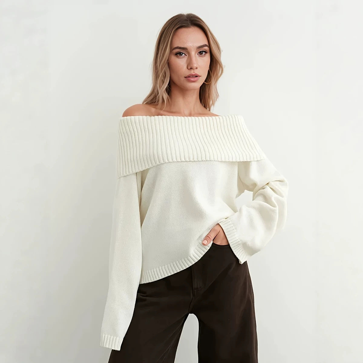 Amaia – Jersey de punto con escote asimétrico