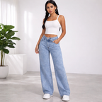 Adriana - High-Waist Jeans with Tie and Slim Fit