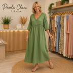 Elena - Vestido Elegante Midi de Verano