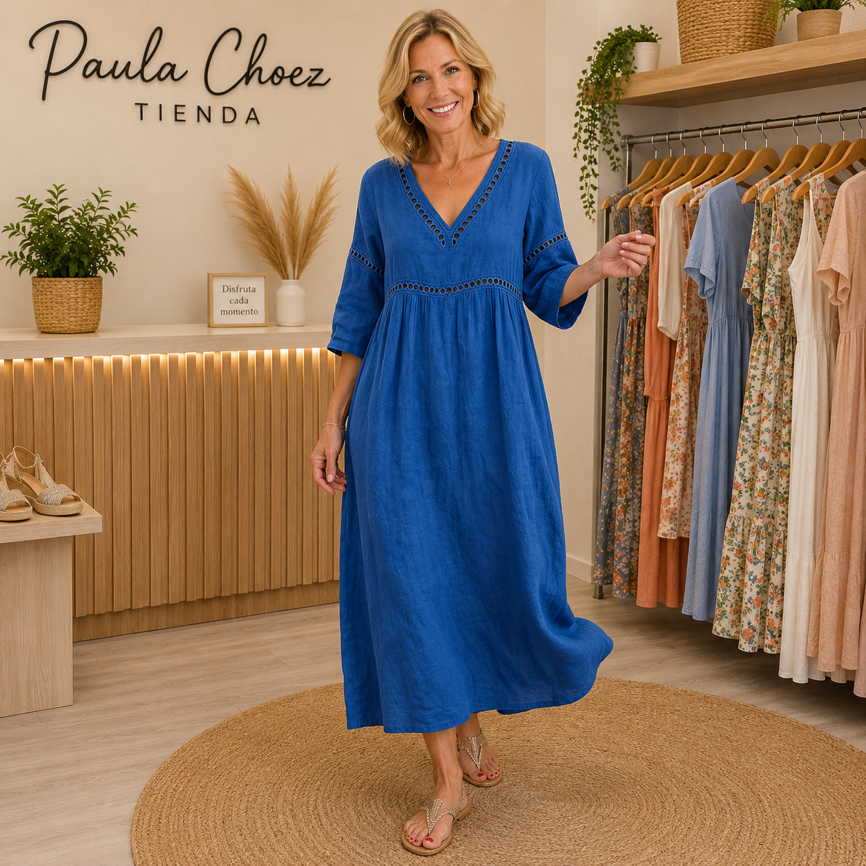 Elena - Vestido Elegante Midi de Verano