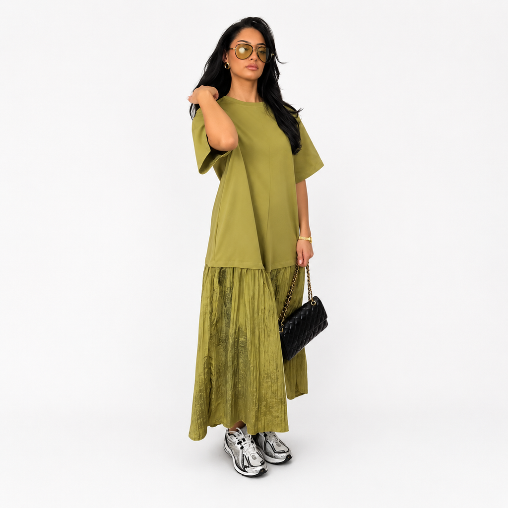 Ironica – Vestido Largo Patchwork Fluido