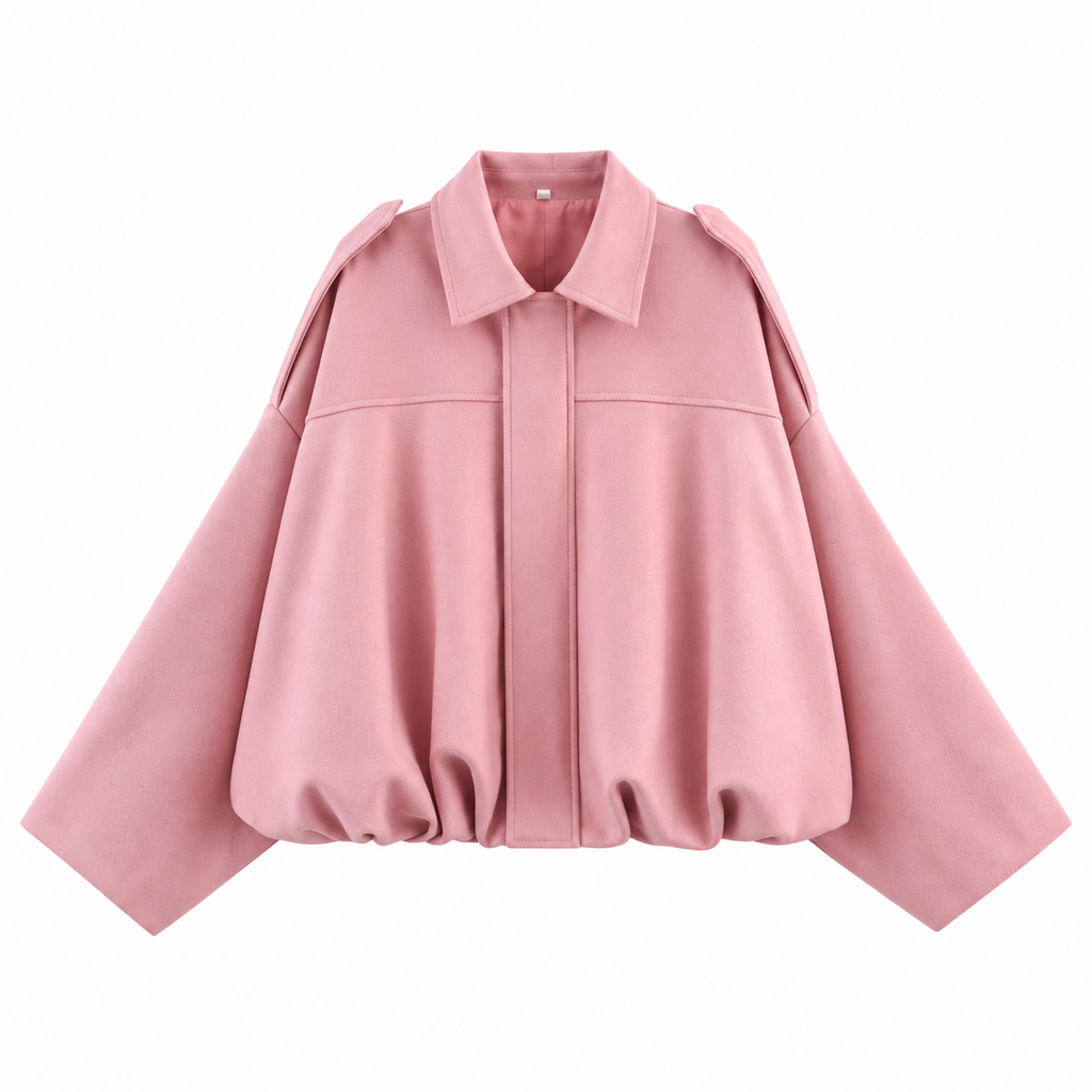 Cloe – Bomber de antelina con cuello de solapa