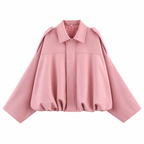 Cloe – Bomber de antelina con cuello de solapa