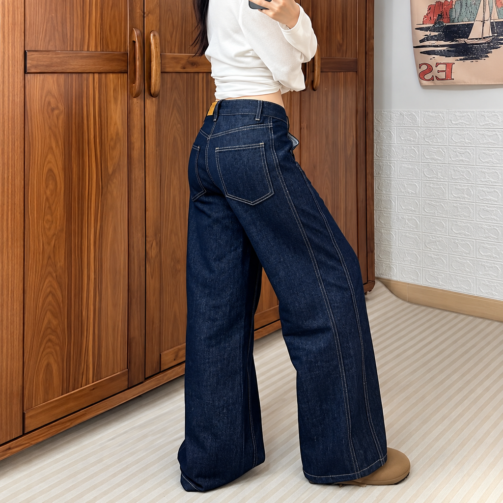 Marta - wide-leg denim cotton jeans
