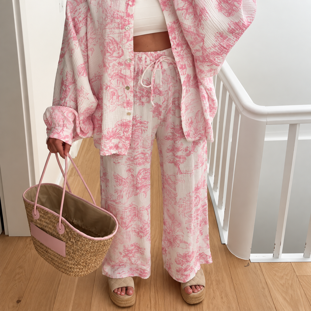 Laura - Printed shirt and trousers set