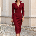 Tiziana – Vestido midi entallado de poliéster