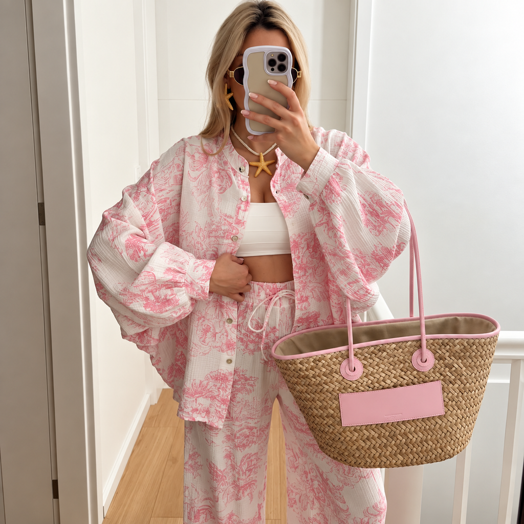 Laura - Printed shirt and trousers set
