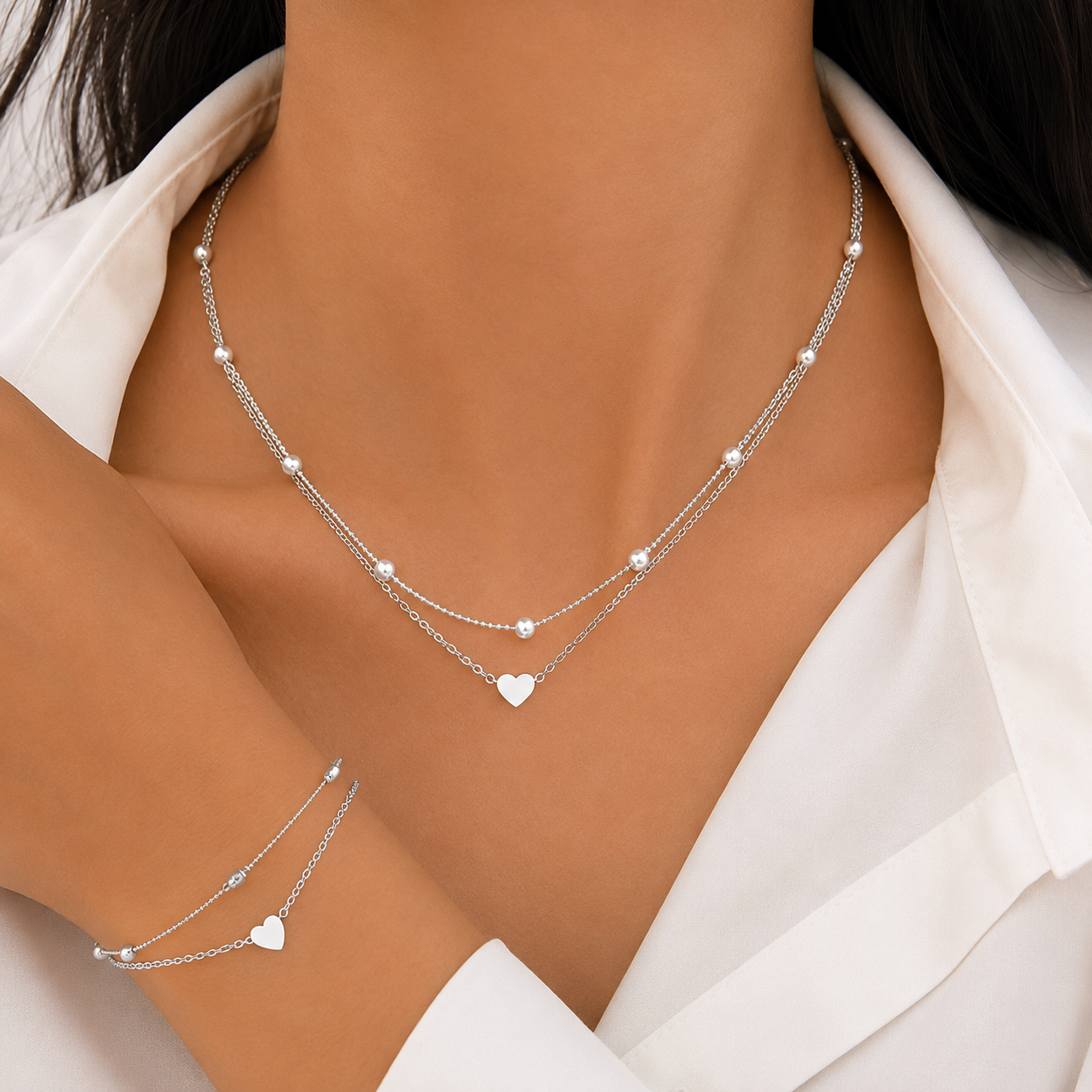 Raquel - Parure Collier et Bracelet Élégance