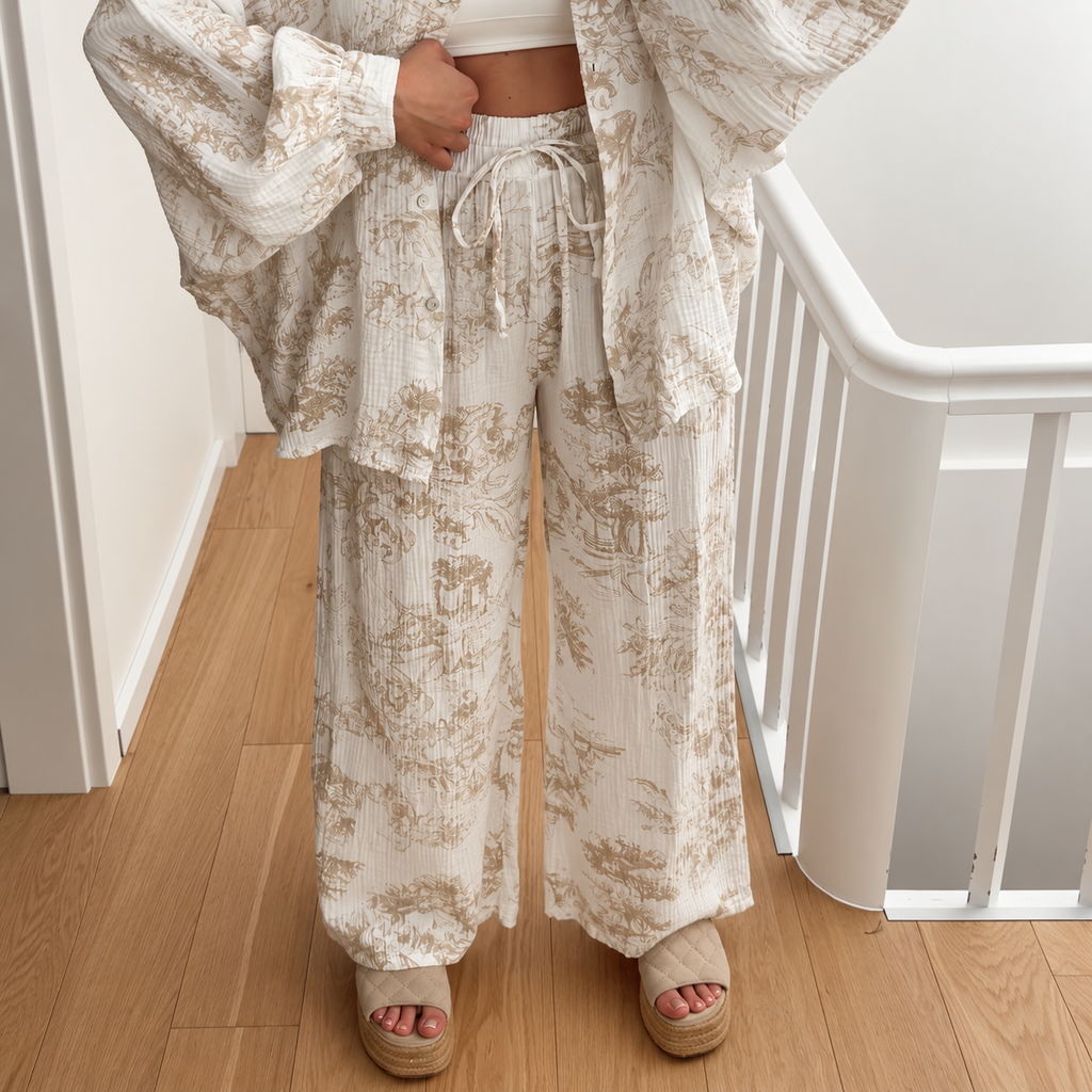 Laura - Printed shirt and trousers set