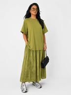 Ironica – Vestido Largo Patchwork Fluido