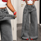 Selena - Cotton and polyester straight-leg jeans