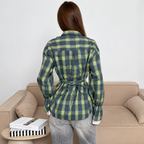 Cecilia - Camisa de cuadros de poliéster