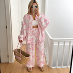 Laura - Printed shirt and trousers set