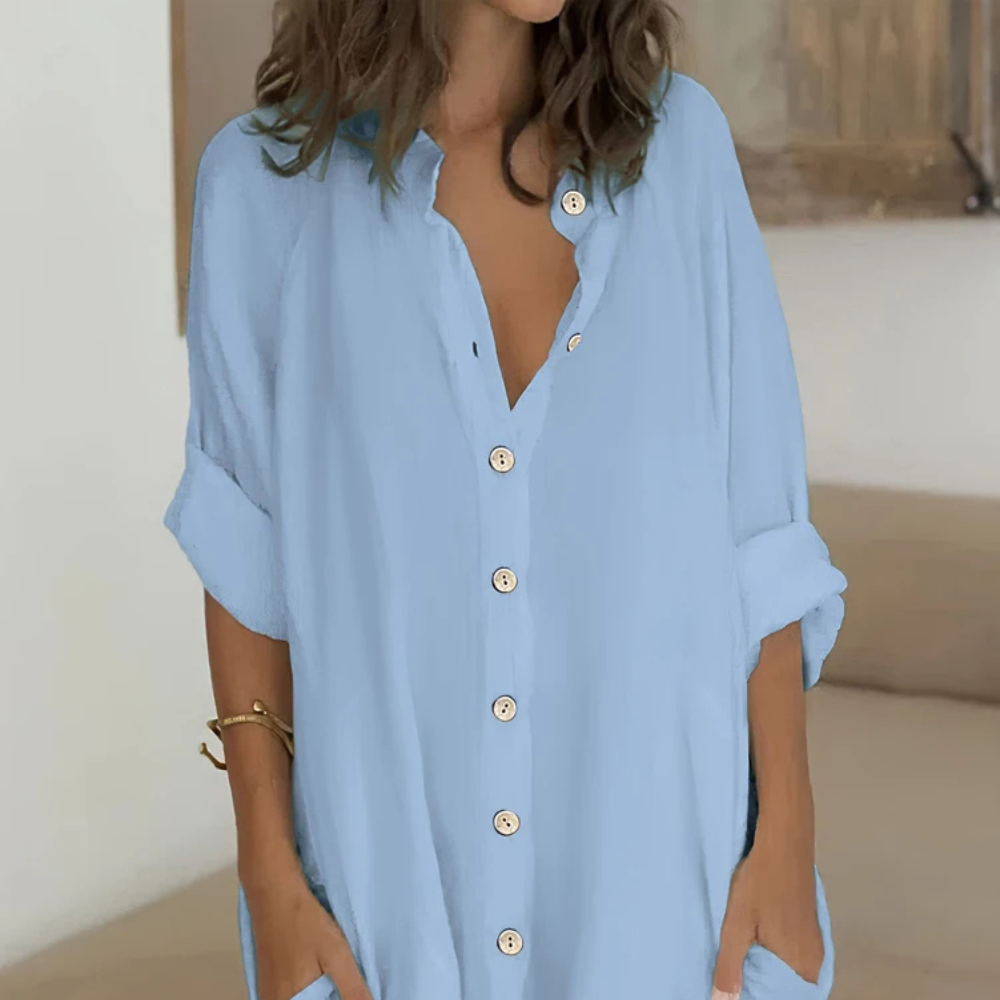 Sofía - Oversized Long Summer Blouse