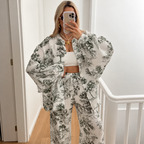 Laura - Printed shirt and trousers set