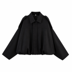Cloe – Bomber de antelina con cuello de solapa