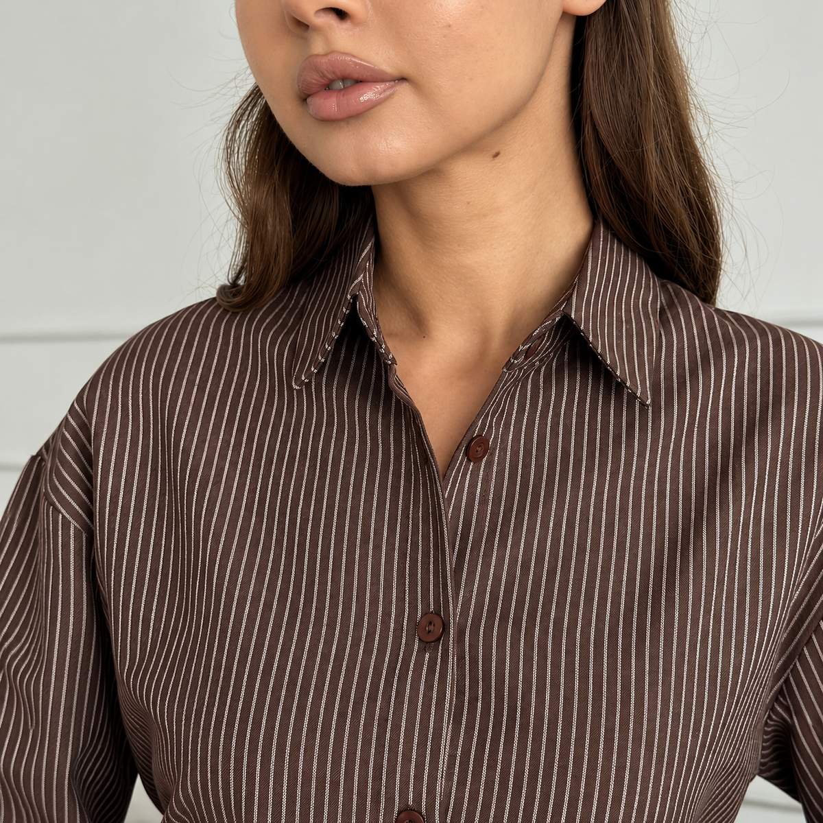Cecilia - Camisa de cuadros de poliéster