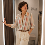 April - Polyester Stretch Striped Blouse