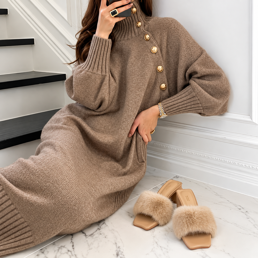 Maka - high-neck knit dress