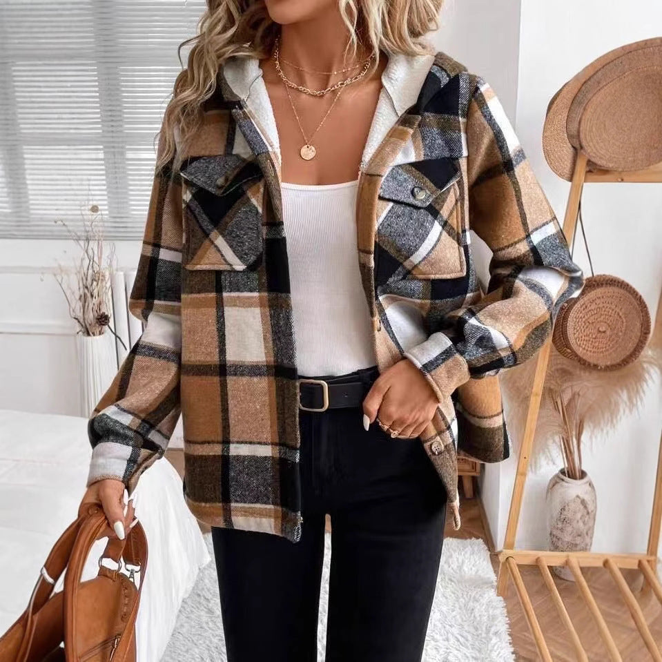 Bruna - Chaqueta de cuadros polar de poliéster