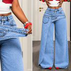 Selena - Cotton and polyester straight-leg jeans