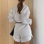 Sari – Elegant Long Jacket and Shorts Set for Women