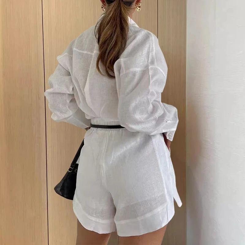 Sari – Elegant Long Jacket and Shorts Set for Women