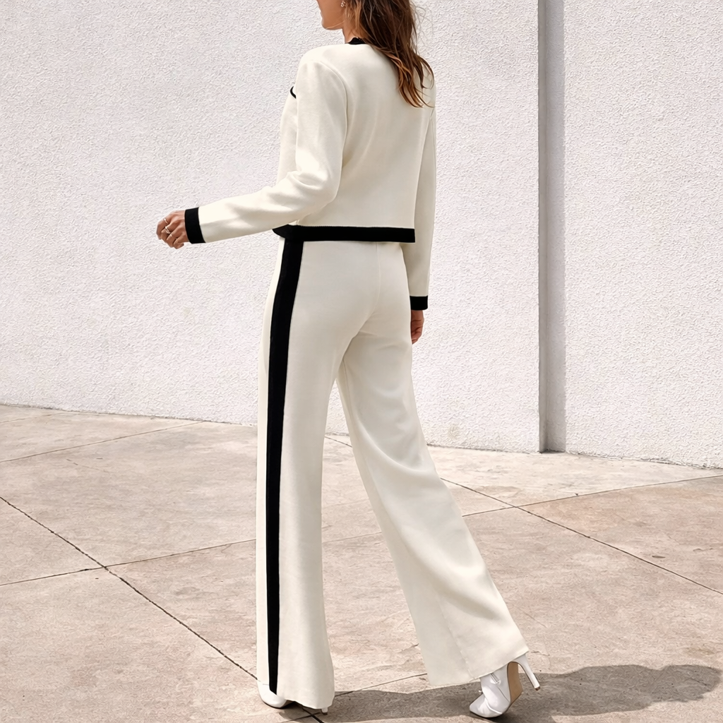 Lourdes - Two-Piece Bi-Color Knit Set