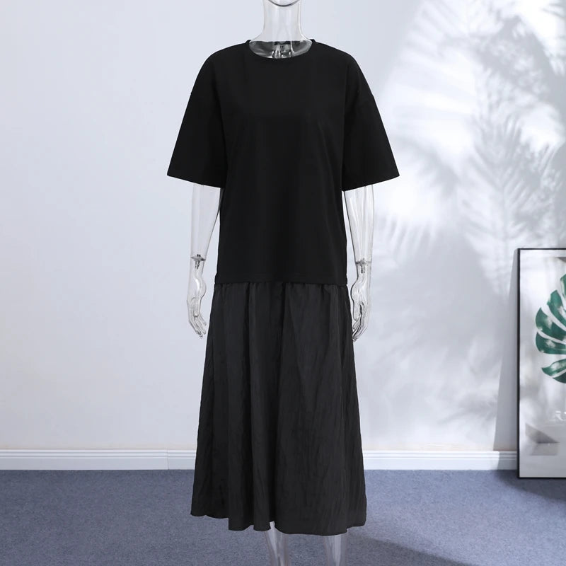 Ironica – Vestido Largo Patchwork Fluido