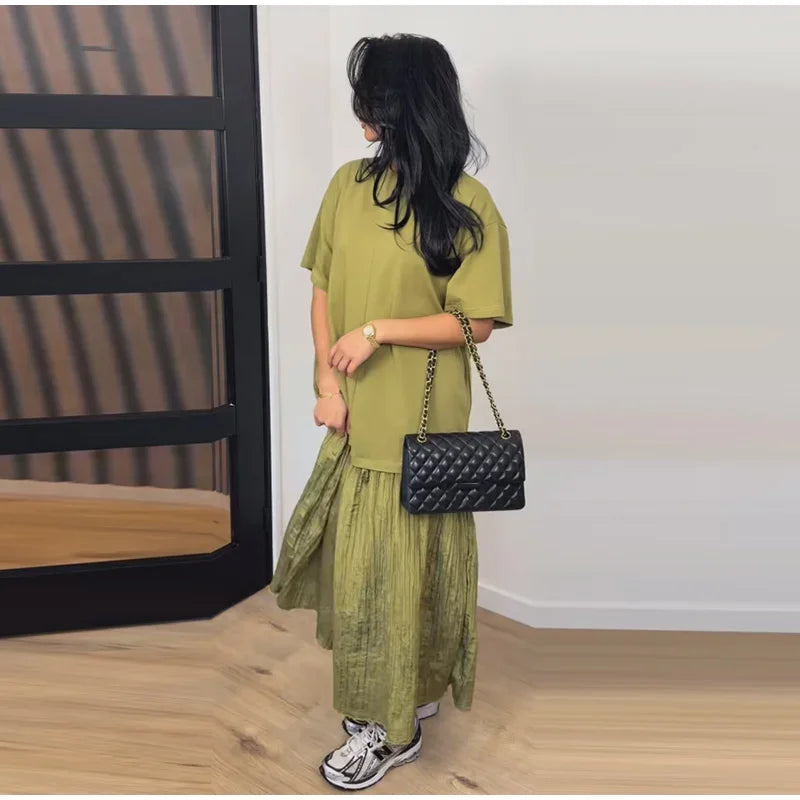 Ironica – Vestido Largo Patchwork Fluido