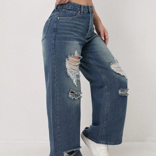 Aura – European Cut Urban Style Wide Leg Denim Jeans