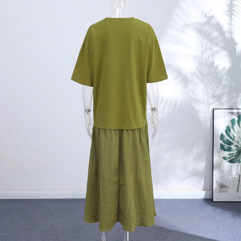 Ironica – Vestido Largo Patchwork Fluido