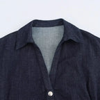 Ferferia - Vestido Denim Largo Slim Elegante