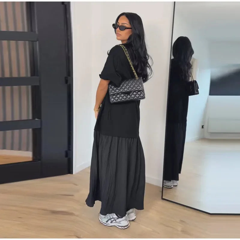 Ironica – Vestido Largo Patchwork Fluido