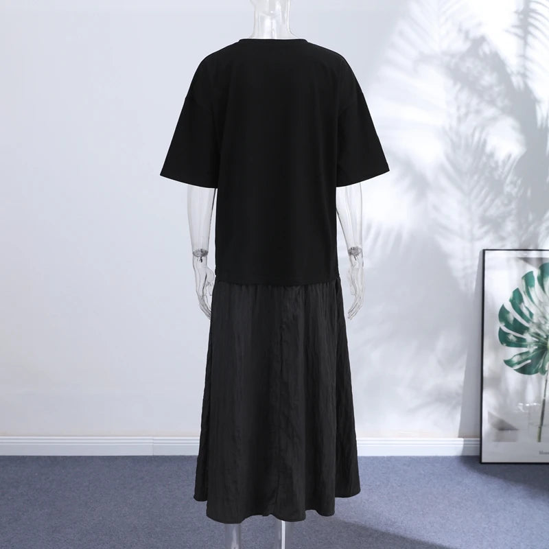 Ironica – Vestido Largo Patchwork Fluido