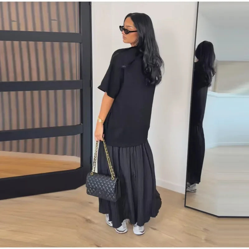 Ironica – Vestido Largo Patchwork Fluido