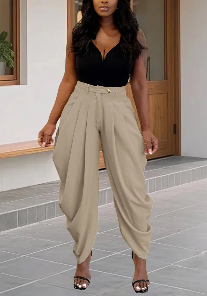 Clelia - Pantalón Harem Cargo de Cintura Media