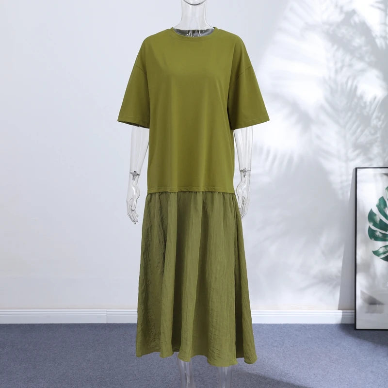 Ironica – Vestido Largo Patchwork Fluido