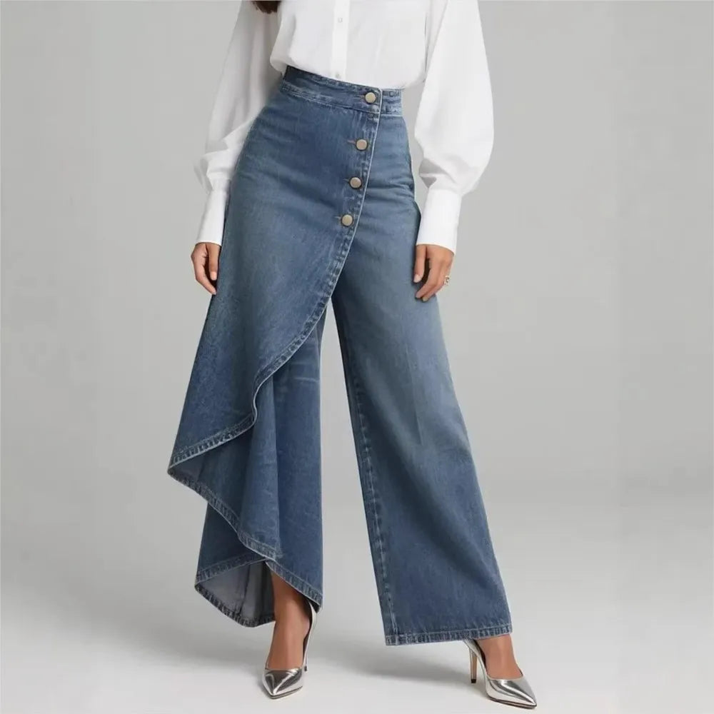 Celestine - High-Waisted Wide Leg Trousers