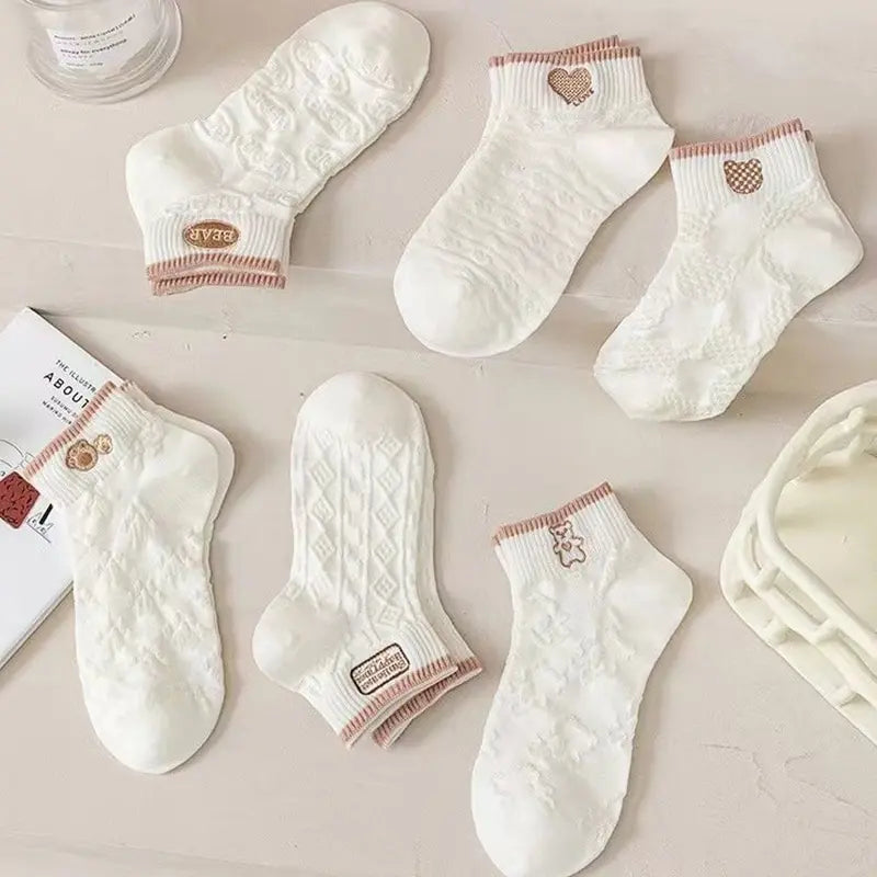 Ursula - Calcetines Florales Mujer Pack 5 – Transpirables, Suaves y Diseño Cute