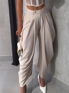 Clelia - Pantalón Harem Cargo de Cintura Media