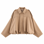Cloe – Bomber de antelina con cuello de solapa