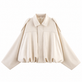 Cloe – Bomber de antelina con cuello de solapa
