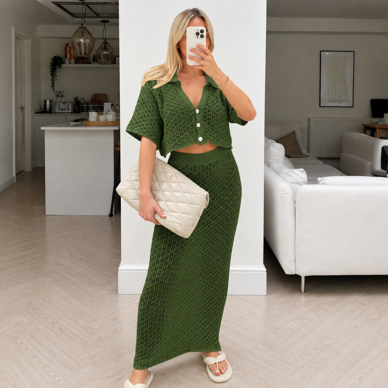 Nati - Conjunto de punto con detalle de crochet