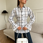 Cecilia - Camisa de cuadros de poliéster