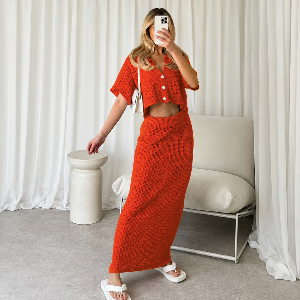 Nati - Conjunto de punto con detalle de crochet