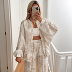 Laura - Printed shirt and trousers set
