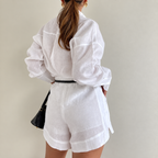 Ana – polyester and spandex shirt and shorts set